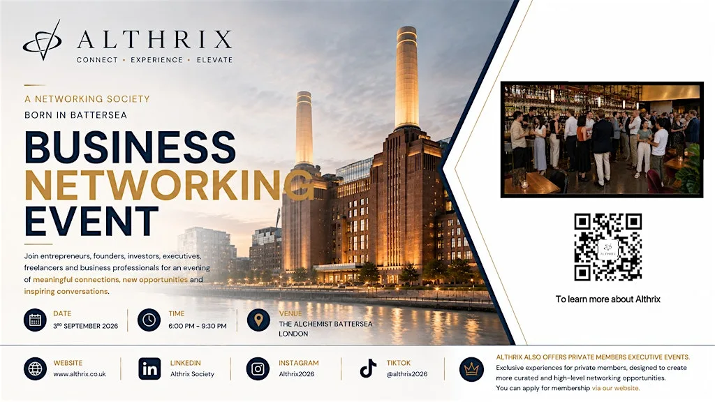 Althrix | London Business Networking in Battersea with green views at The Alchemist Battersea