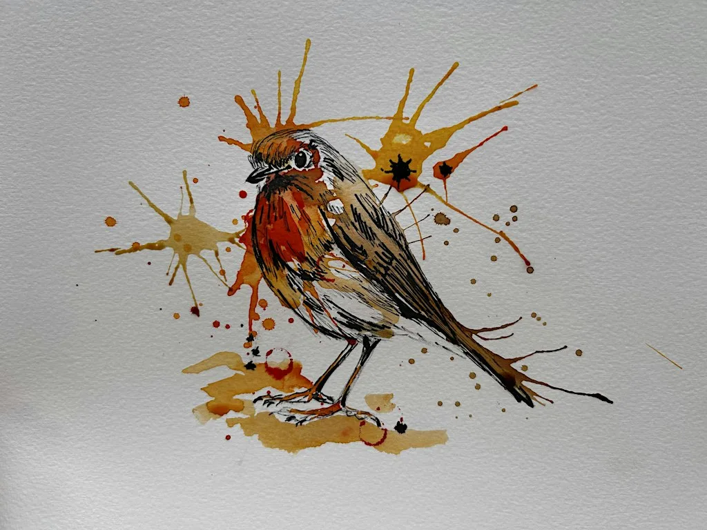 Expressive Watercolour Bird Painting