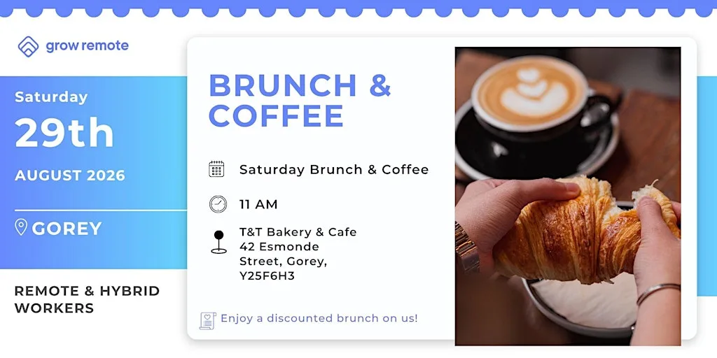 Brunch & Coffee for Remote & Hybrid workers in Gorey at T&T Bakery and Cafe