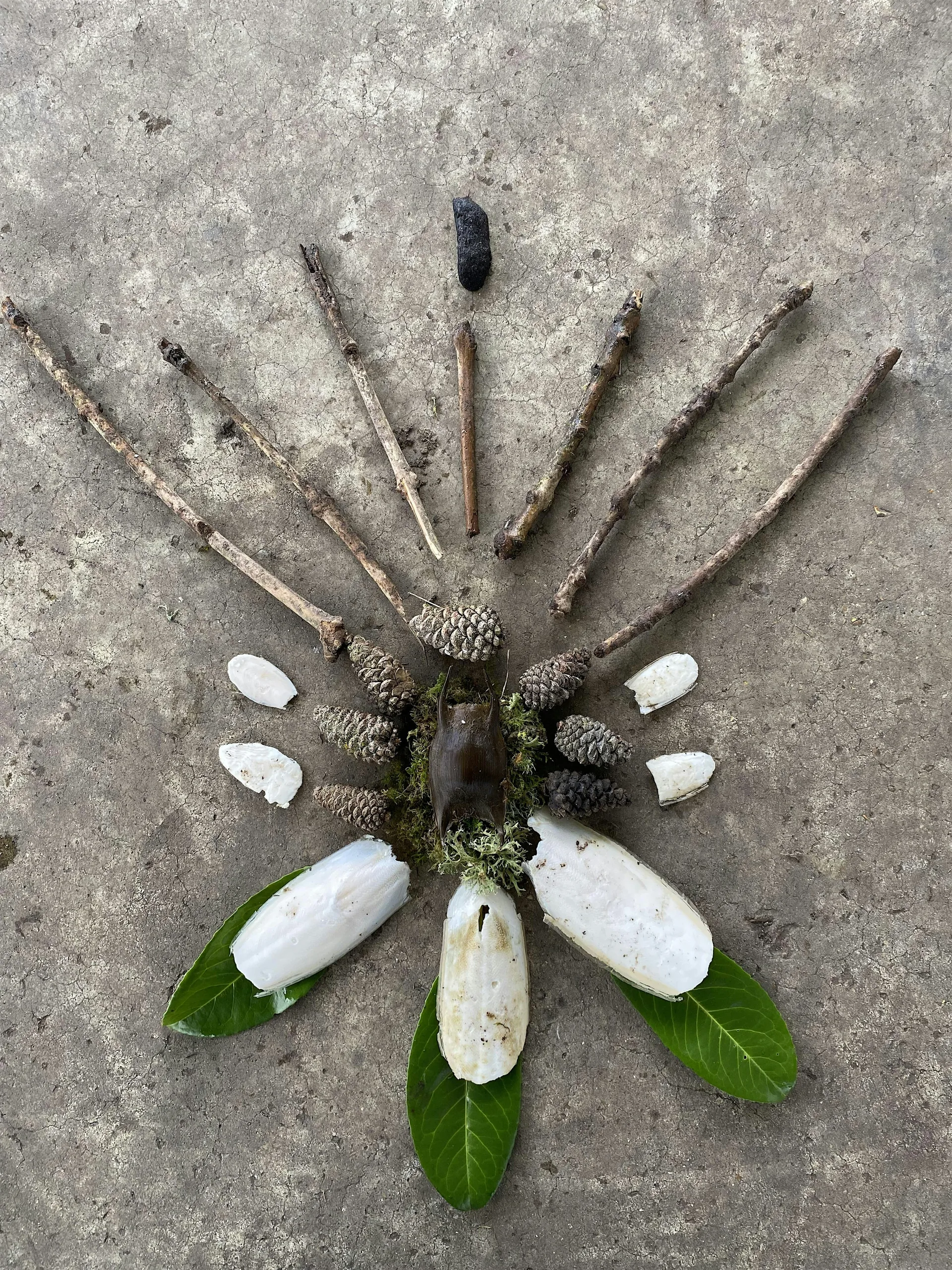 Autumn equinox earth offerings/altars at Kingsnorth Gardens