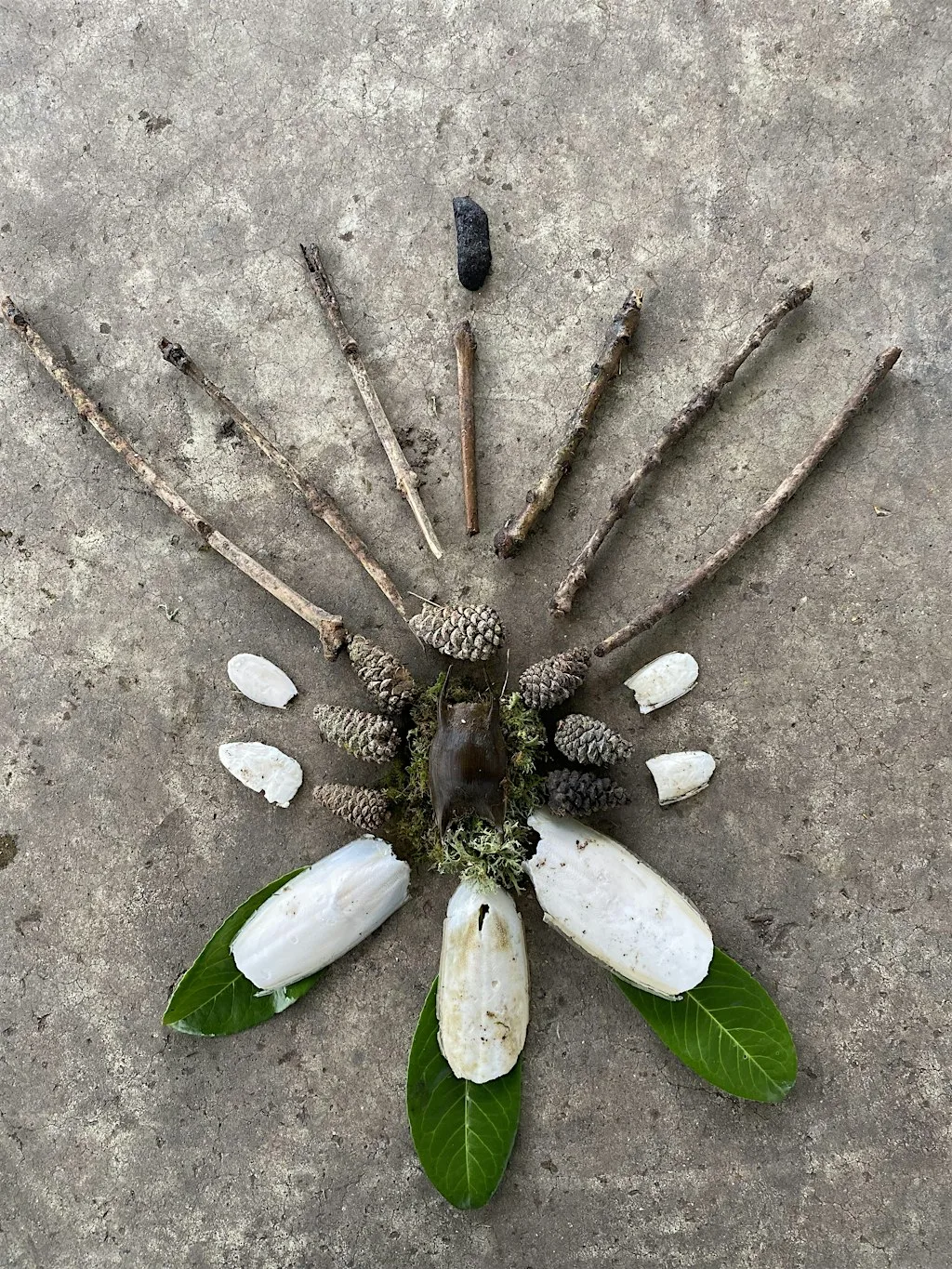 Autumn equinox earth offerings/altars at Kingsnorth Gardens