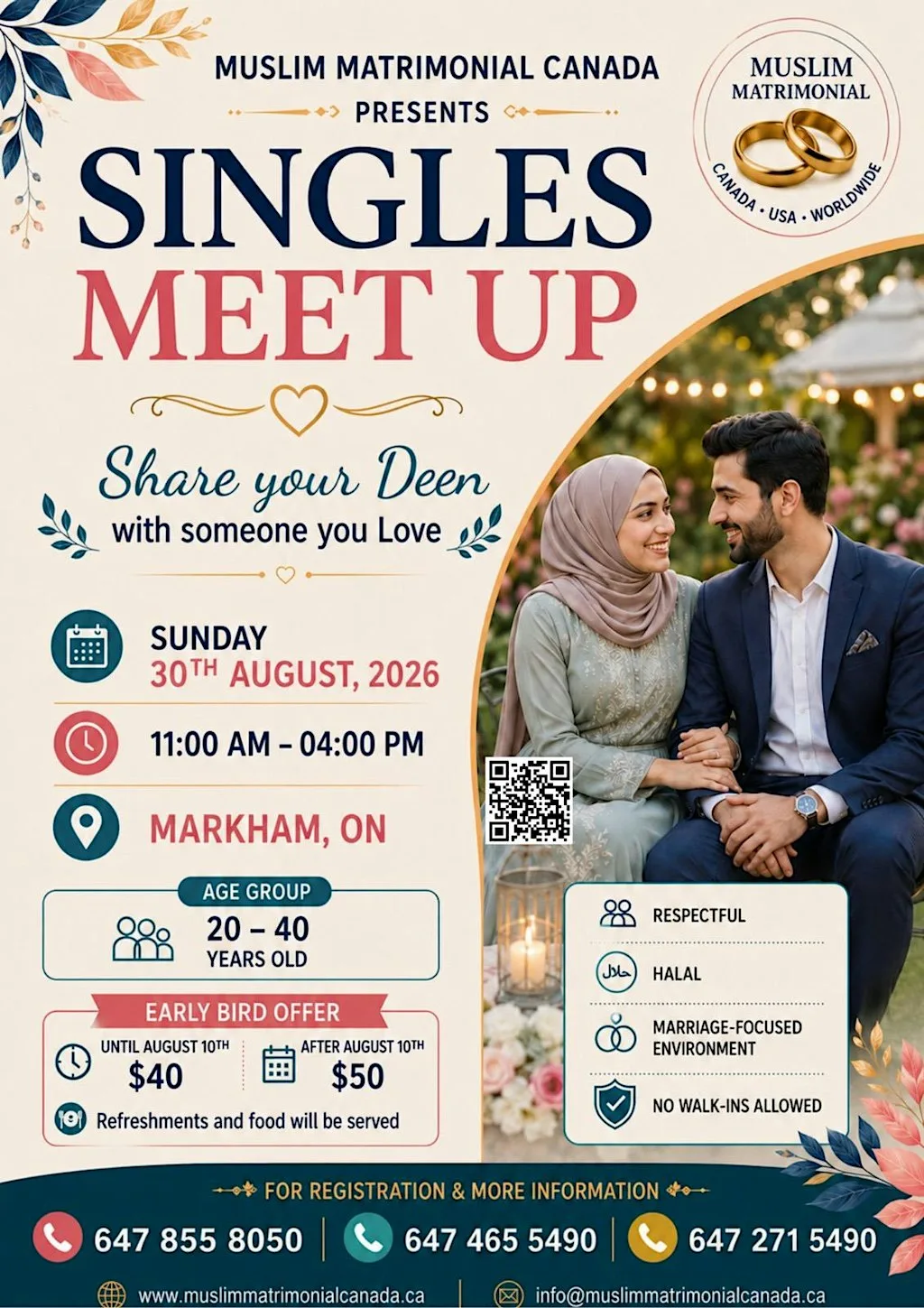 MUSLIM MATRIMONIAL CANADA PRESENTS SINGLES MEET UP