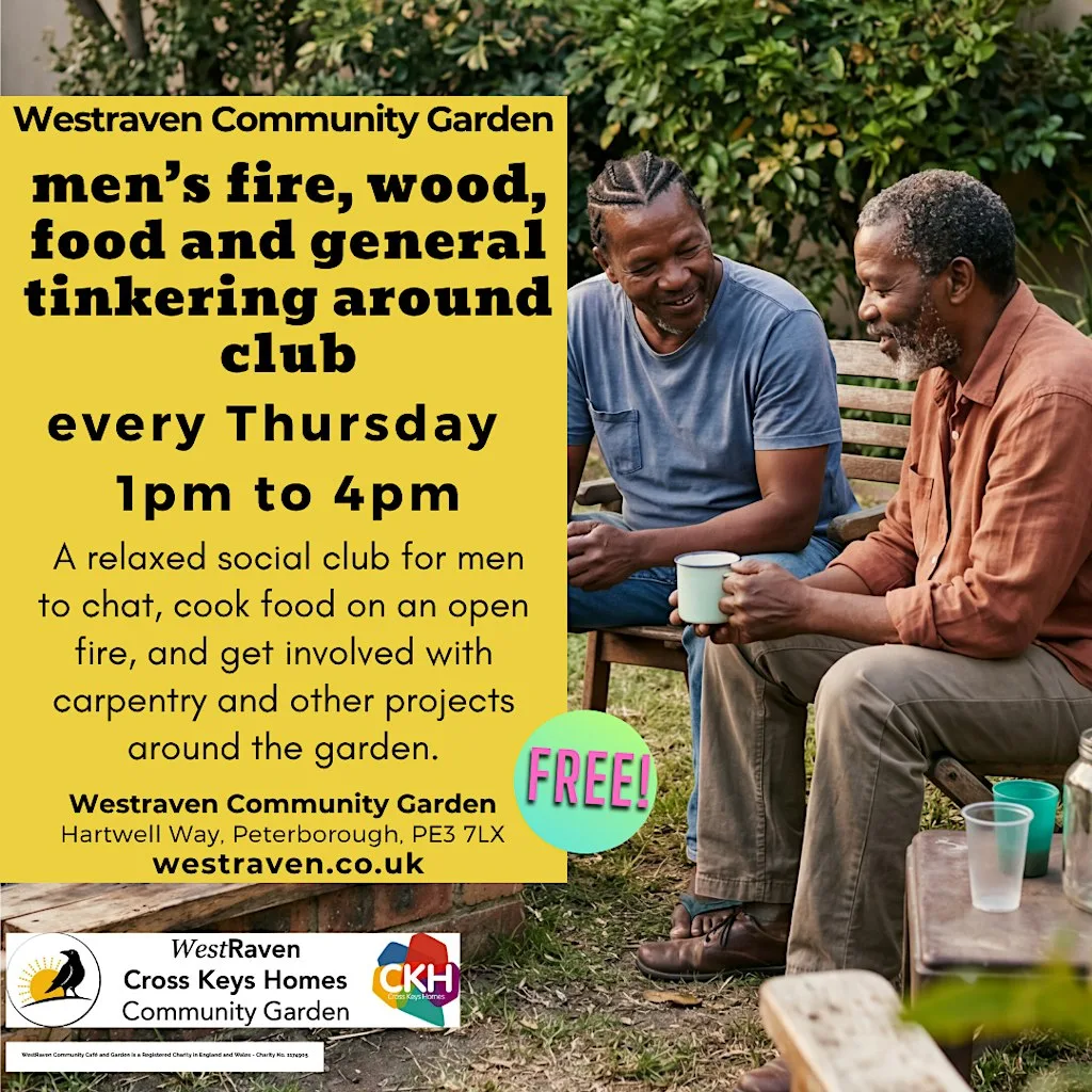 men’s fire, wood, food and general tinkering around club at Westraven Community Garden