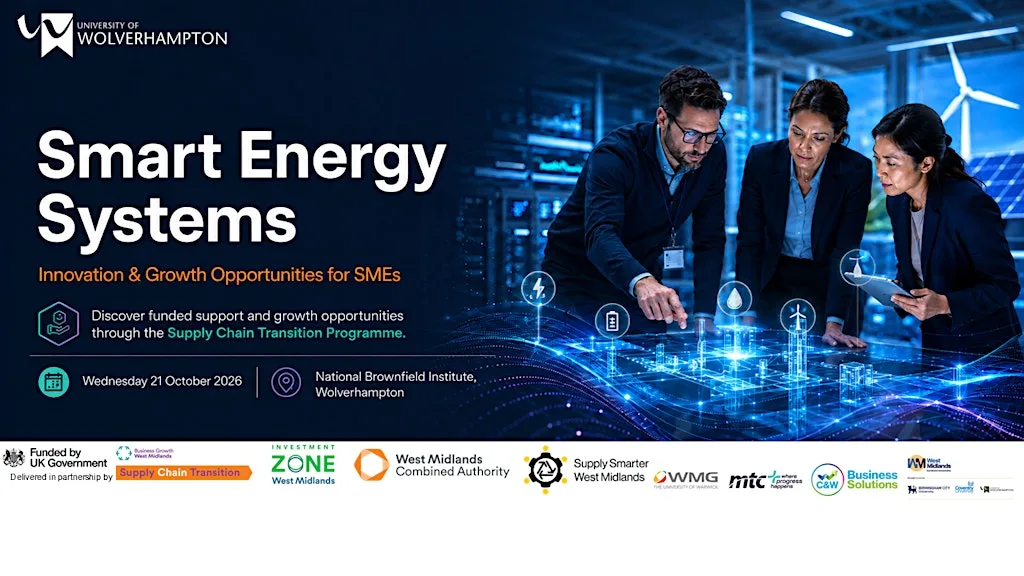 Smart Energy Systems: Innovation & Growth Opportunities for SMEs at National Brownfield Institute