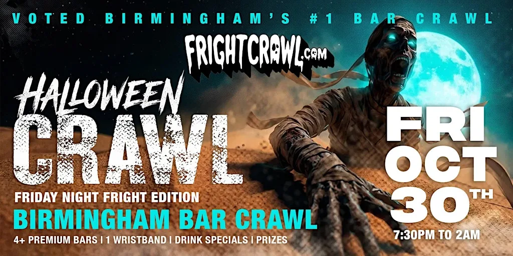 The Fright Crawl | Birmingham's Hottest Halloween Bar Crawl 2026 | Fri, Oct 30 at TBA