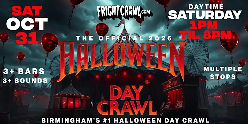The Fright Crawl | Birmingham Halloween Day Bar Crawl 2026 | Sat, Oct 31 at TBA