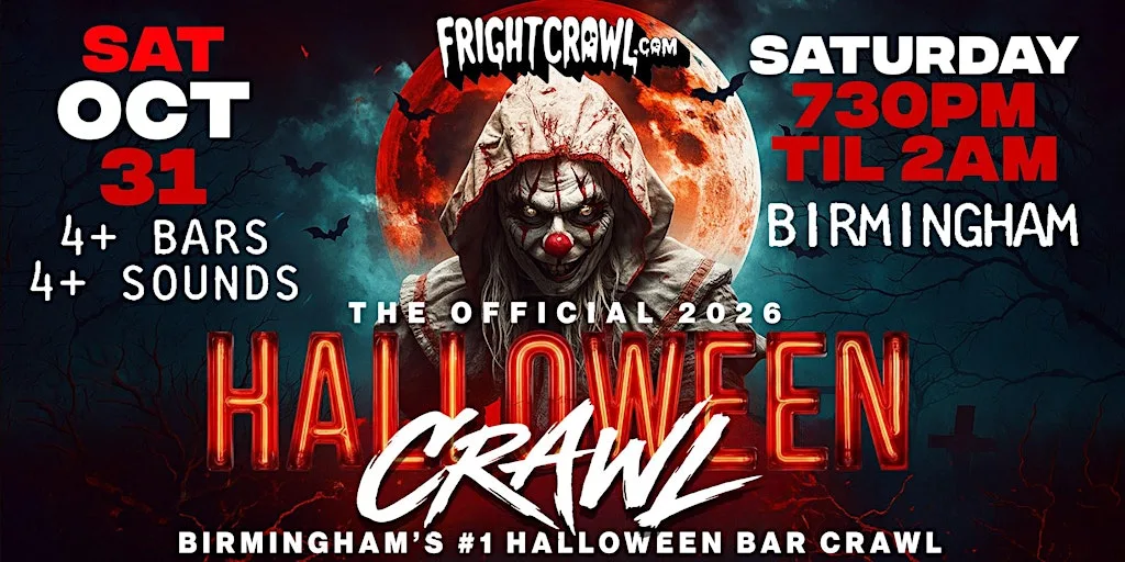 The Fright Crawl | Birmingham's #1 Halloween Bar Crawl 2026 | Sat, Oct 31