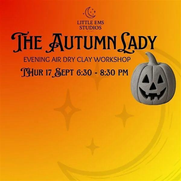 THE AUTUMN PUMPKIN Air Dry Clay Evening Workshop at TheLight-Wisbech