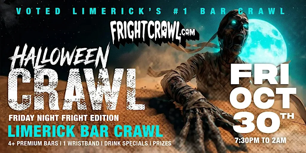 The Fright Crawl | Limerick's Hottest Halloween Bar Crawl 2026 | Fri, Oct 30 at TBA