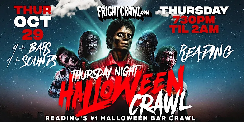 The Fright Crawl | Reading Halloween Bar Crawl 2026 | Thursday, October 29 at TBA