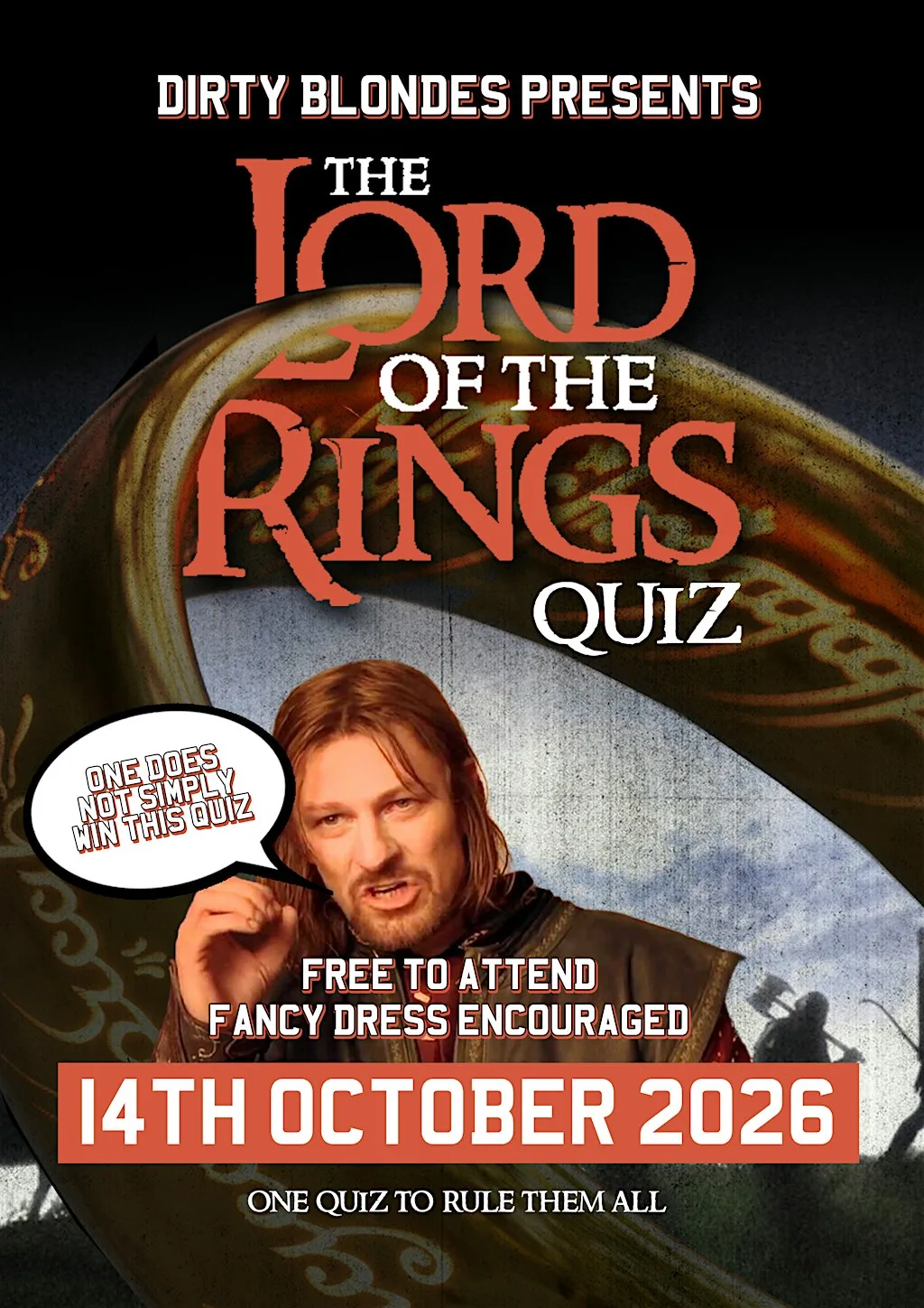 Lord of the Rings Quiz at Dirty Blondes, Back Church Street, Blackpool