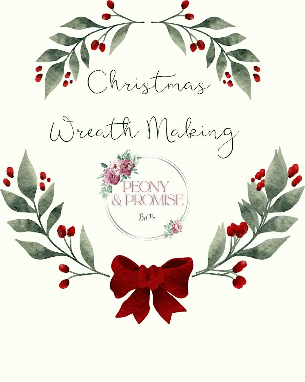 Christmas Wreath Making- Peony & Promise by Chloe at Ulleskelf Village Hall