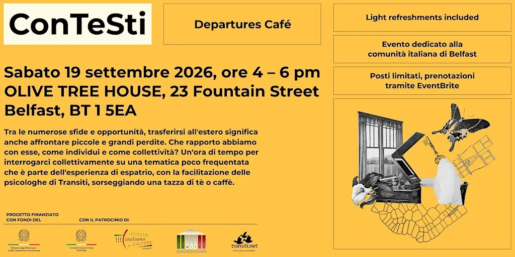ConTeSti – Departures Café | Belfast at 23 Fountain St