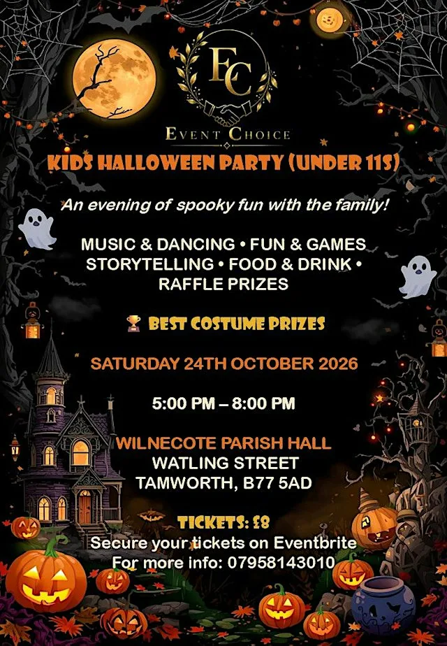 Kids Halloween Party (Under 11s) at Wilnecote Parish Hall Association