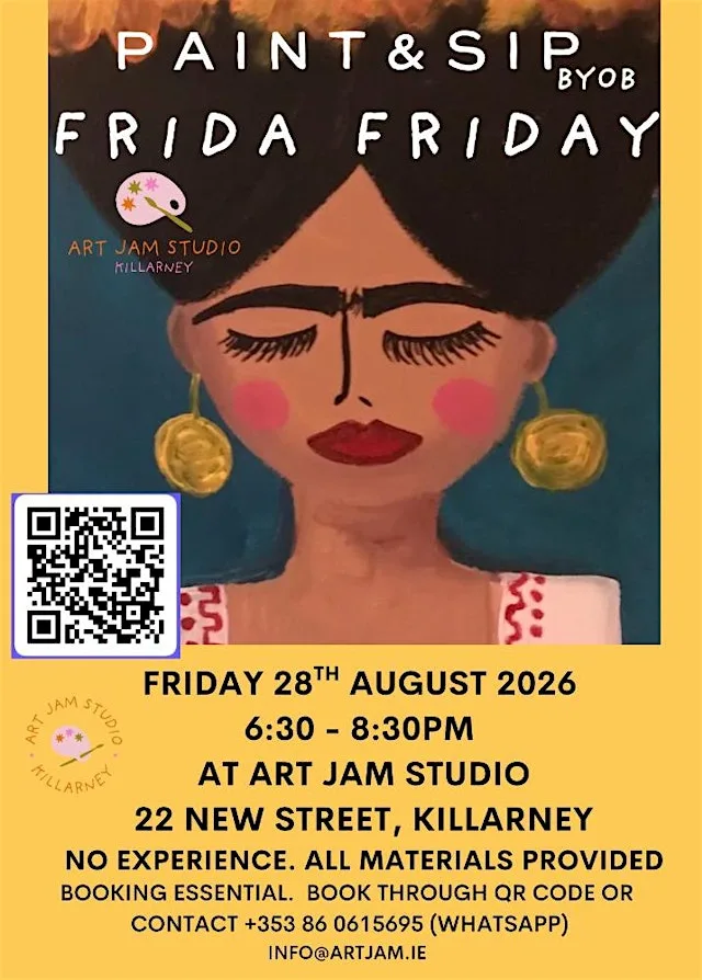FRIDA FRIDAY - PAINT & BYOB SIP - 28 AUG at ART JAM STUDIO, 22A NEW STREET, KILLARNEY, V93 N795