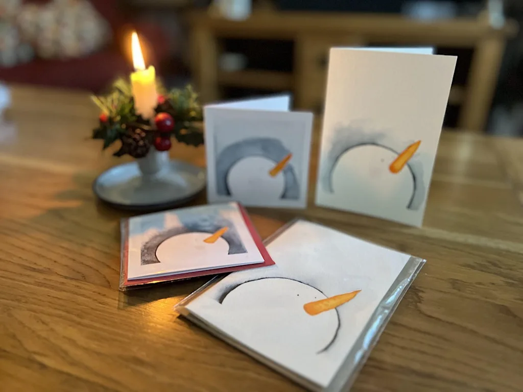 Watercolour Christmas Cards & Tags (Snowmen & Christmas Puddings) at A TOUCH OF CRAFT YORKSHIRE