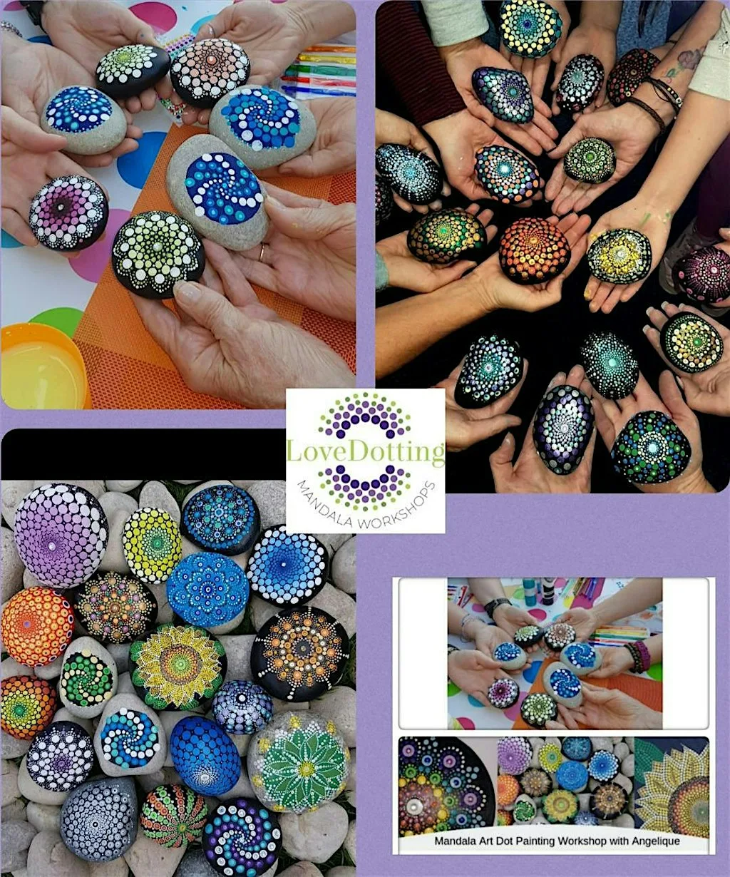 Love Dotting Mandala Workshops in Dorset - Create Your Own Mandala Stone