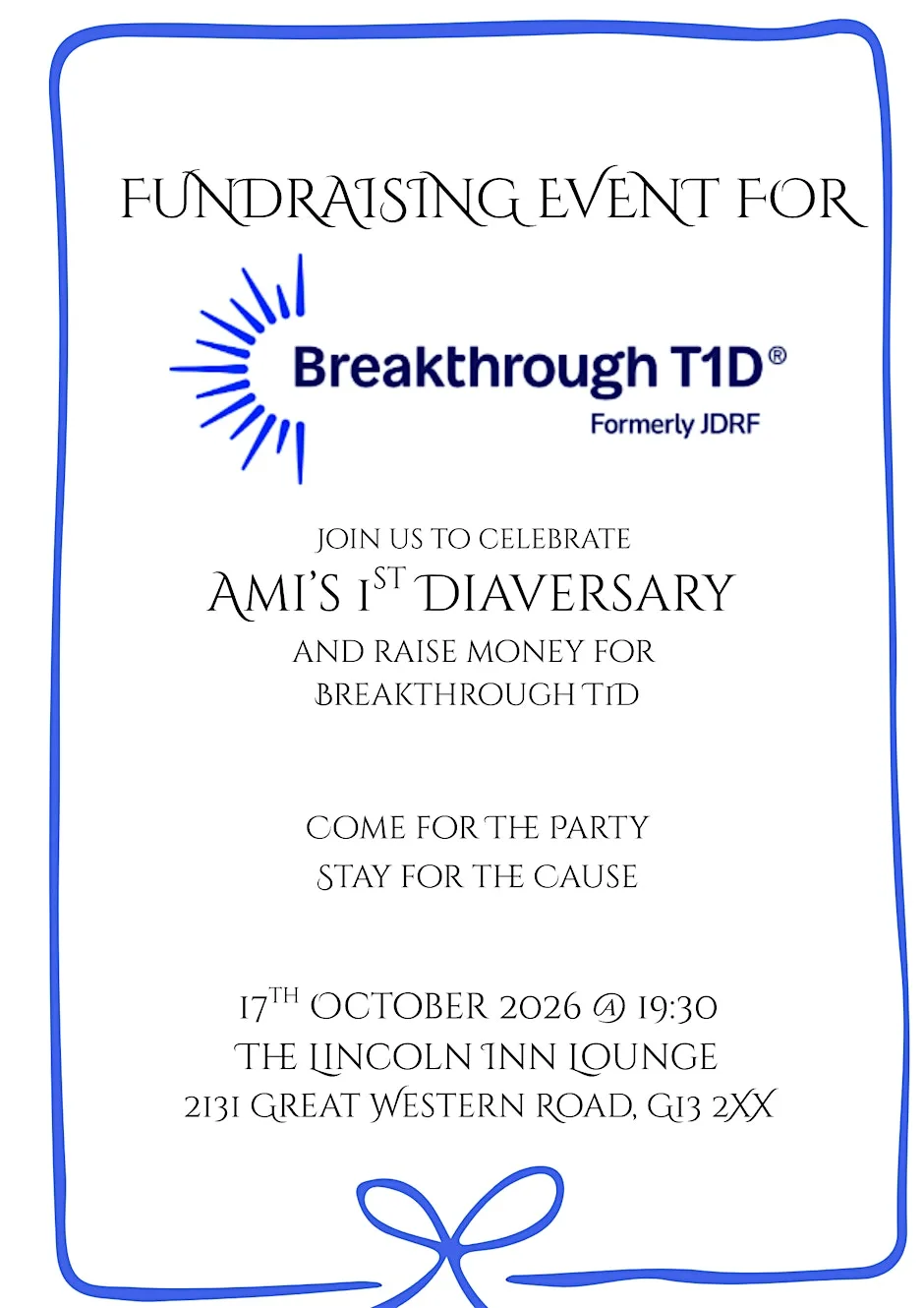 Ami's Fundraiser for Breakthrough T1D at Lincoln Inn