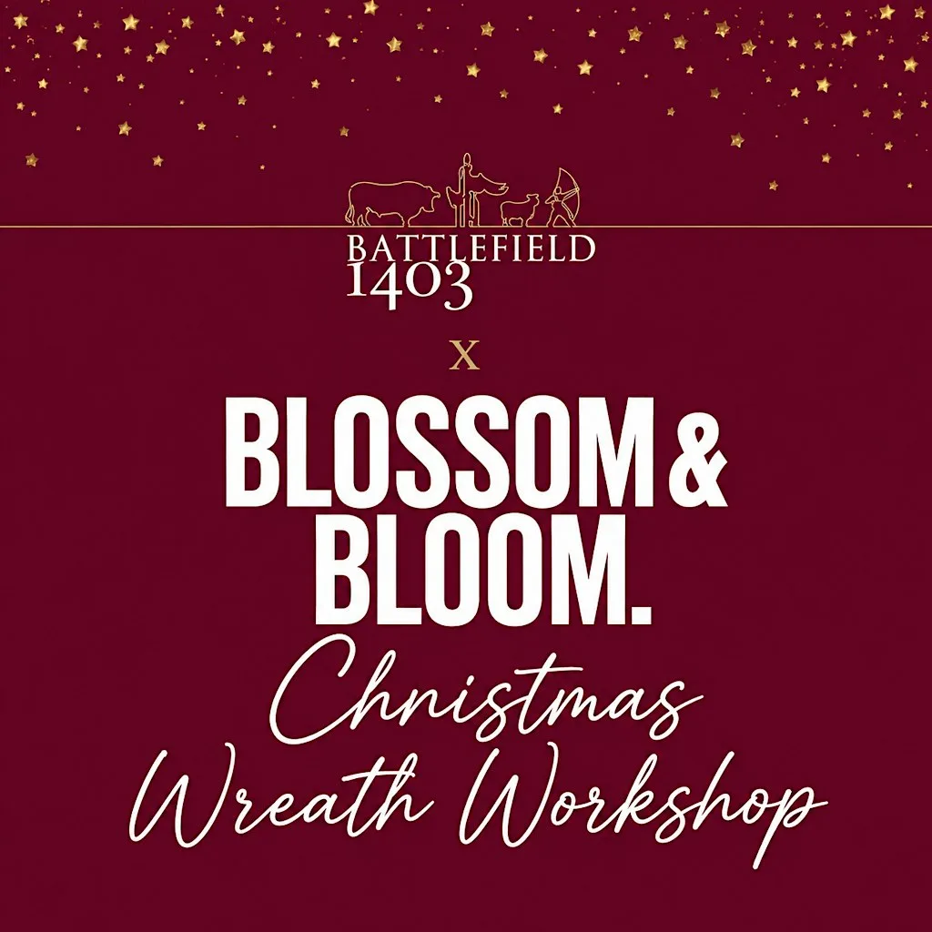 Christmas wreath workshop Blossom & Bloom at Battlefield 1403