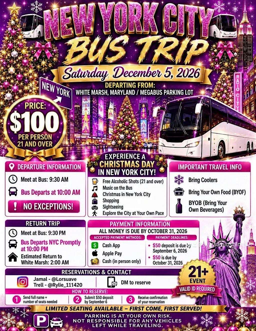 Whitemarsh Mall To Bryant Park , New York City