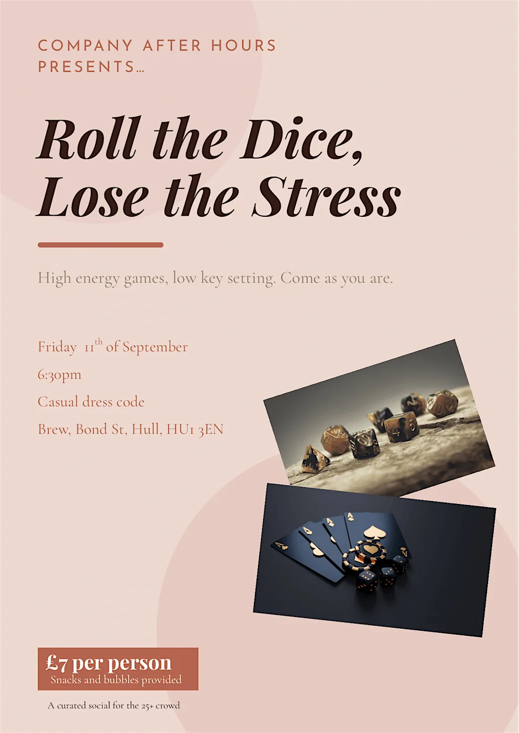 Roll the dice, lose the stress at Brew
