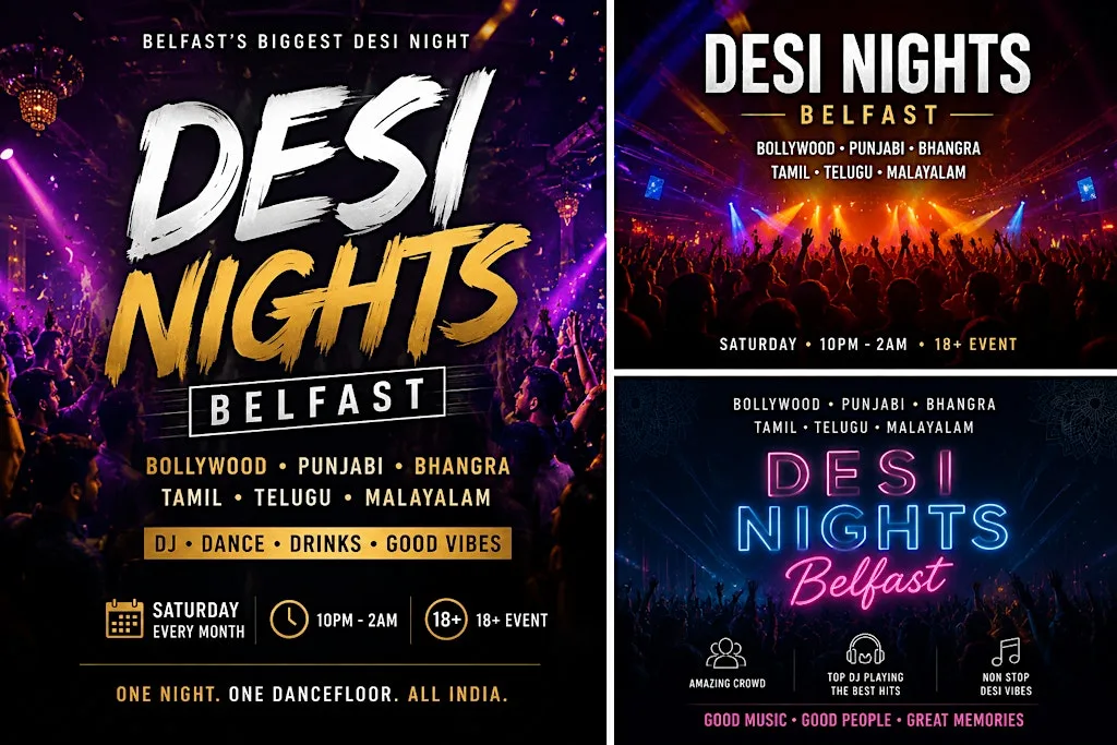 DESI NIGHTS BELFAST – Bollywood, Punjabi & South Indian Club Night
