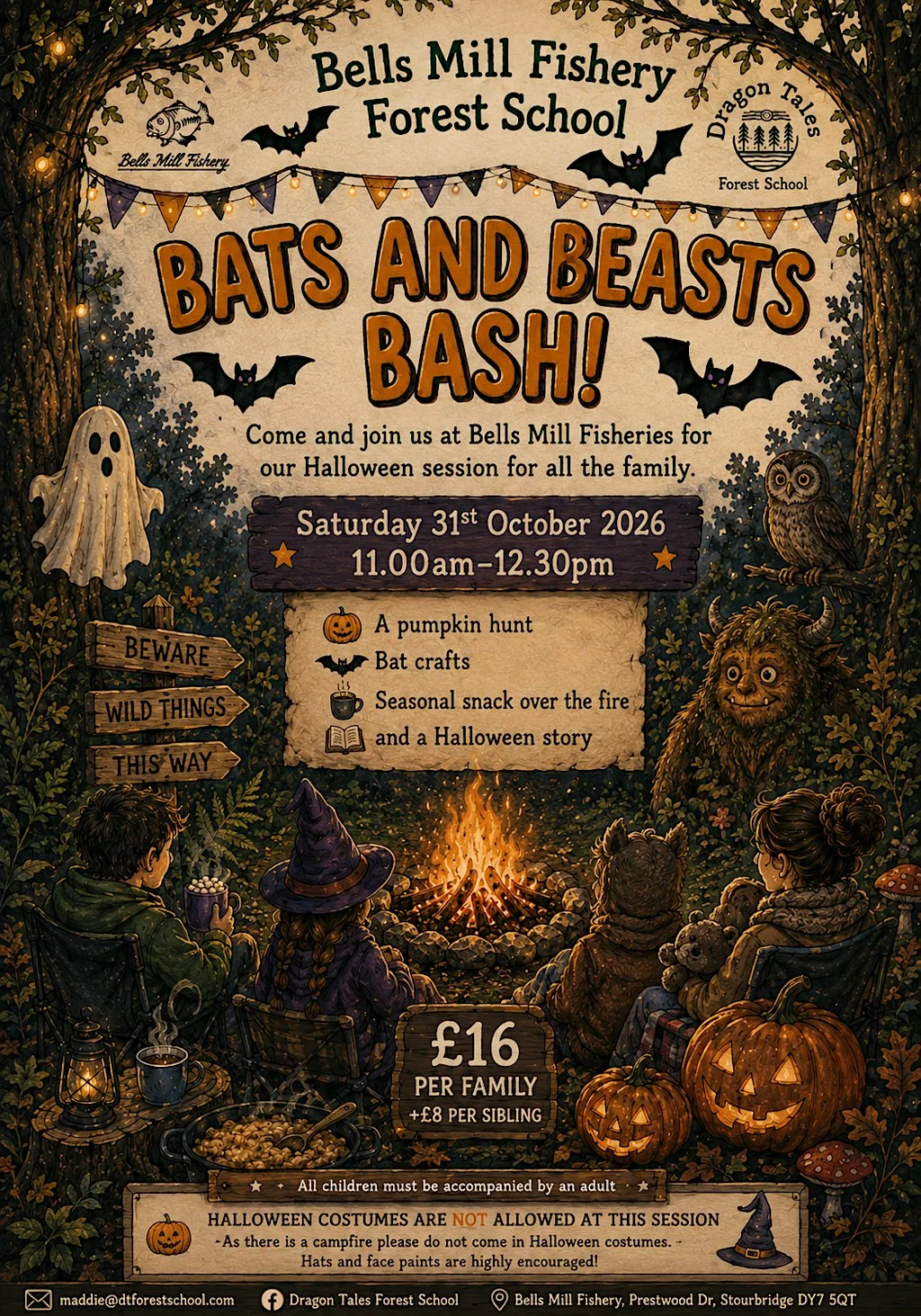 Halloween Bats and Beasts Bash at Bells Mill Fishery