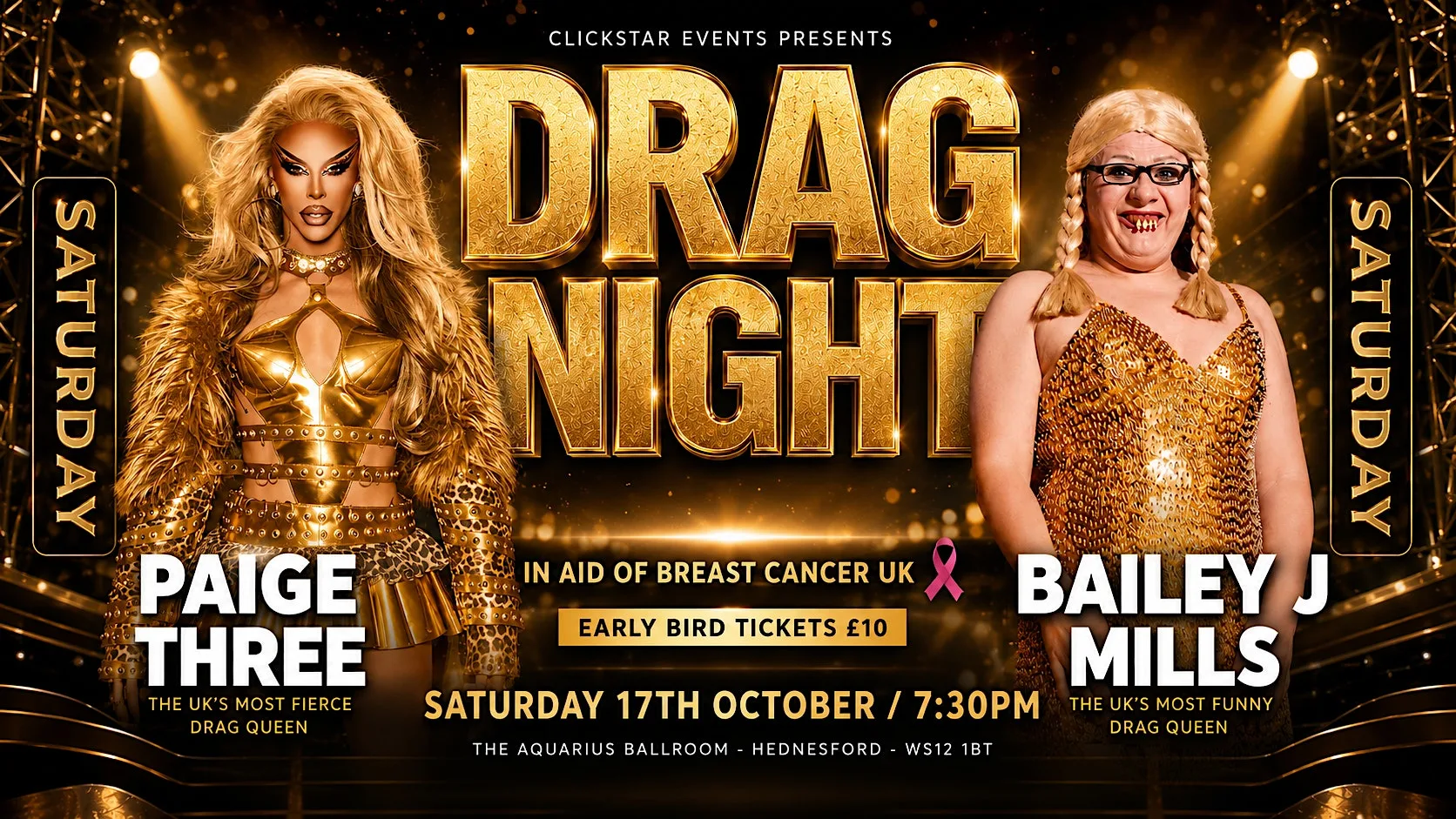 Drag Night at the Aquarius with Paige Three and Bailey J Mills