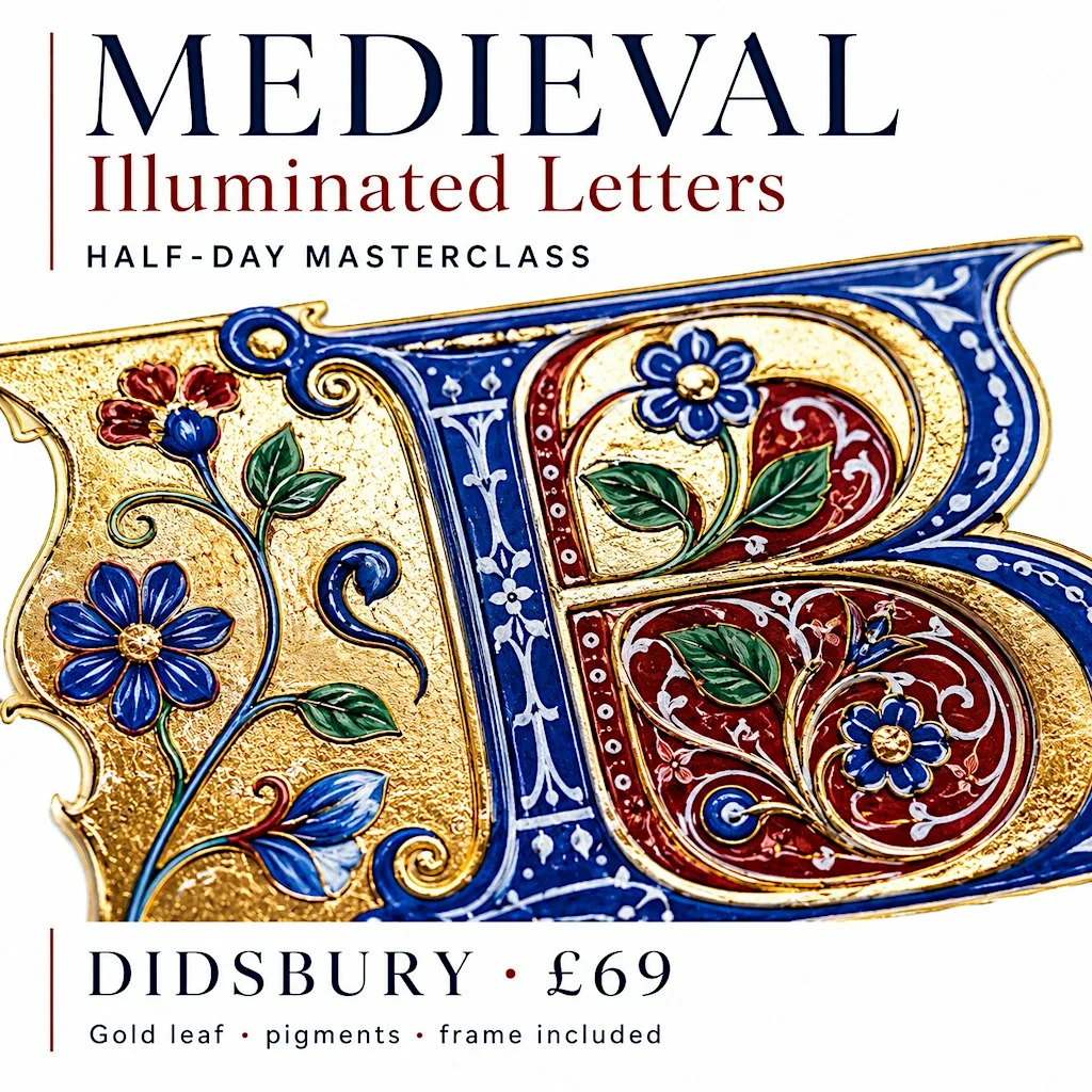 Medieval Gold Leaf Illuminated Letters: Half Day Masterclass at The Didsbury Parsonage Trust, Stenner Lane, Didsbury, Manchester