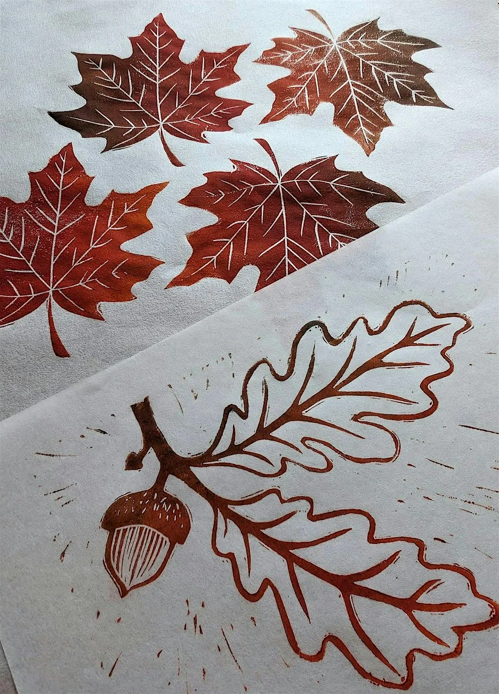 Autumn lino printing workshop for beginners at Bath Artists' Studios