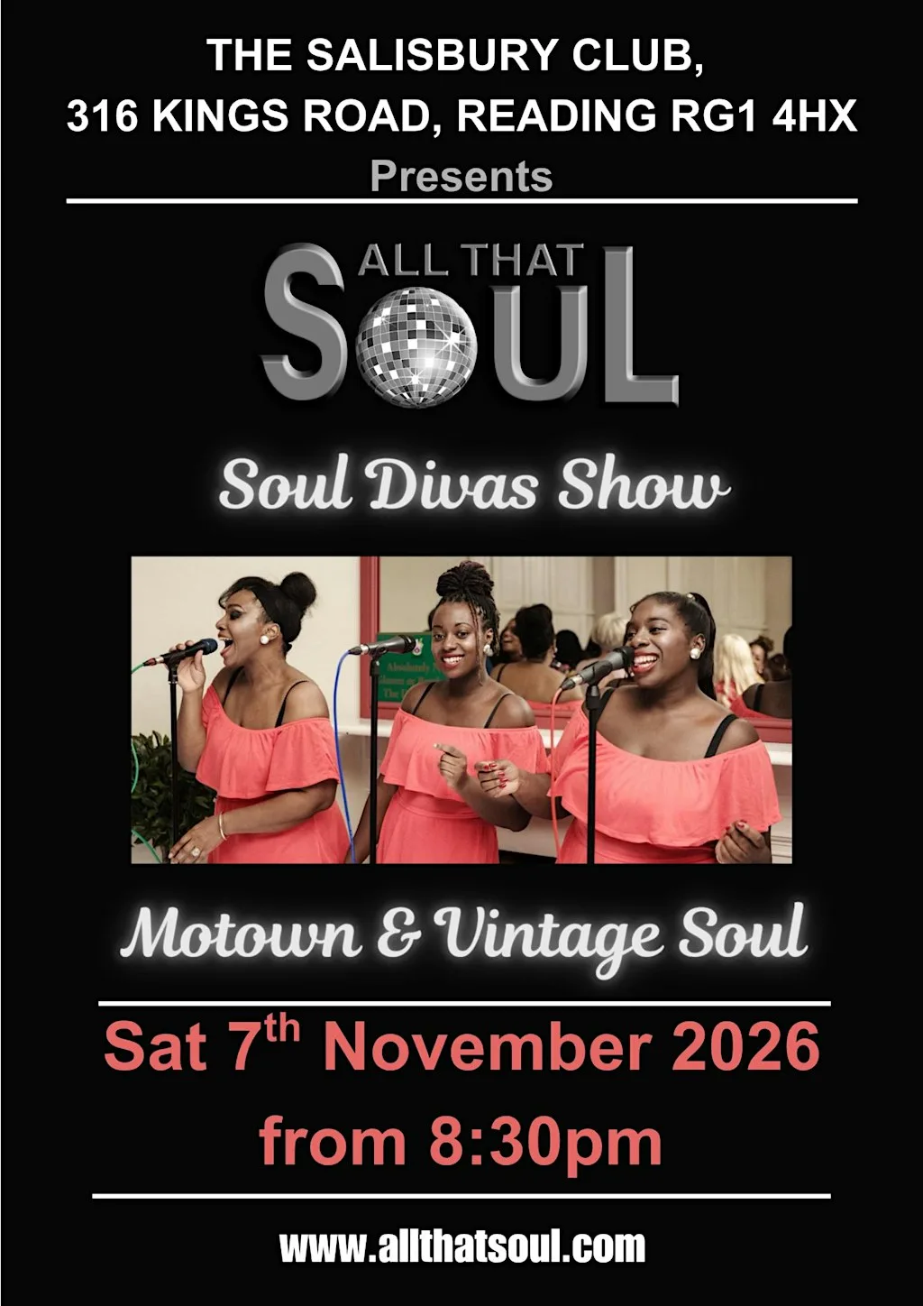 An evening of Motown and Vintage Soul with All That Soul