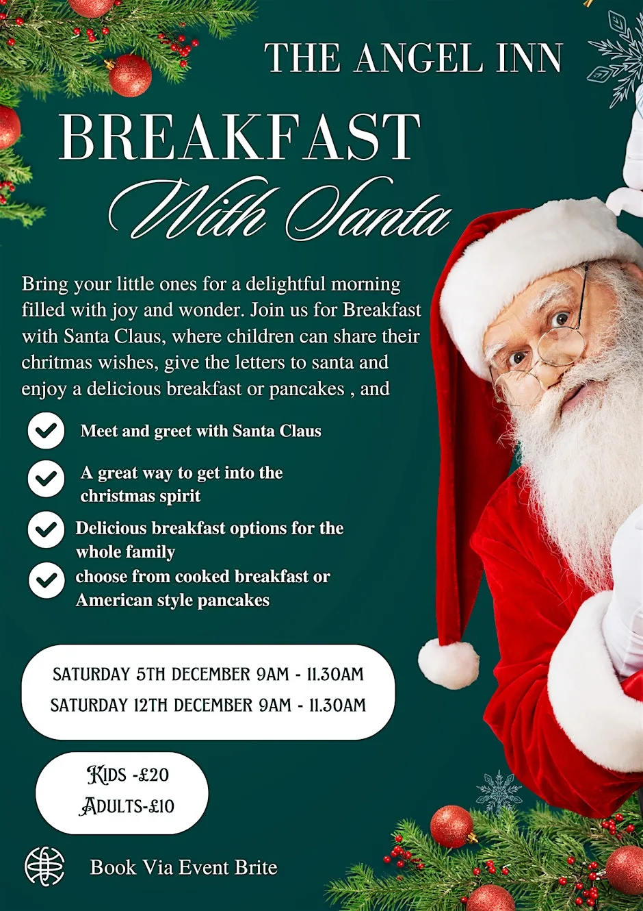 Breakfast with Santa - the Angel inn at The Angel