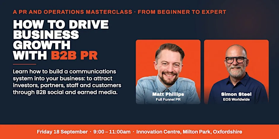 Getting Started in B2B PR | How to build PR operations into your business. at Innovation Centre