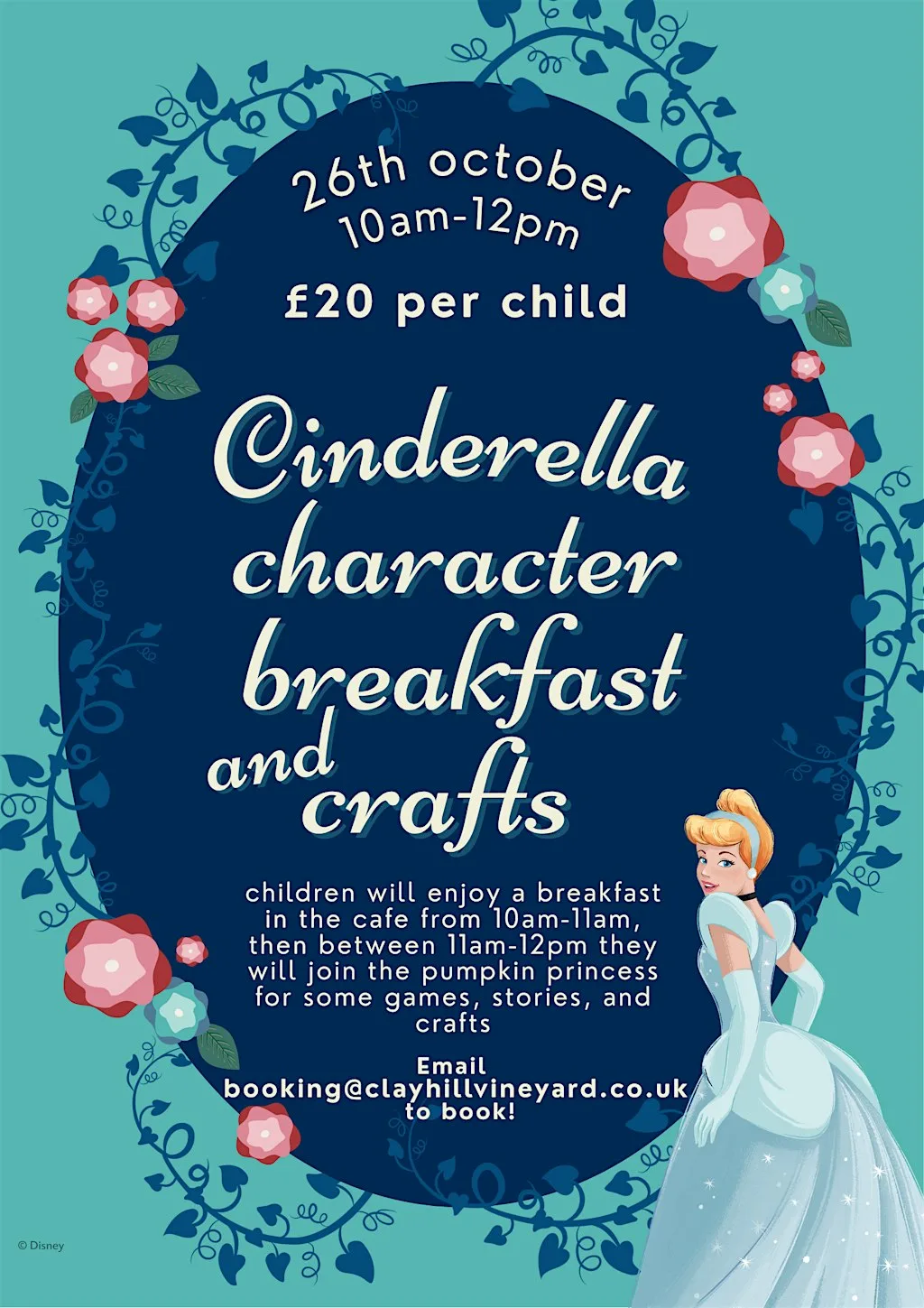 Cinderella Character Breakfast at Clayhill Vineyard! at Clayhill Vineyard