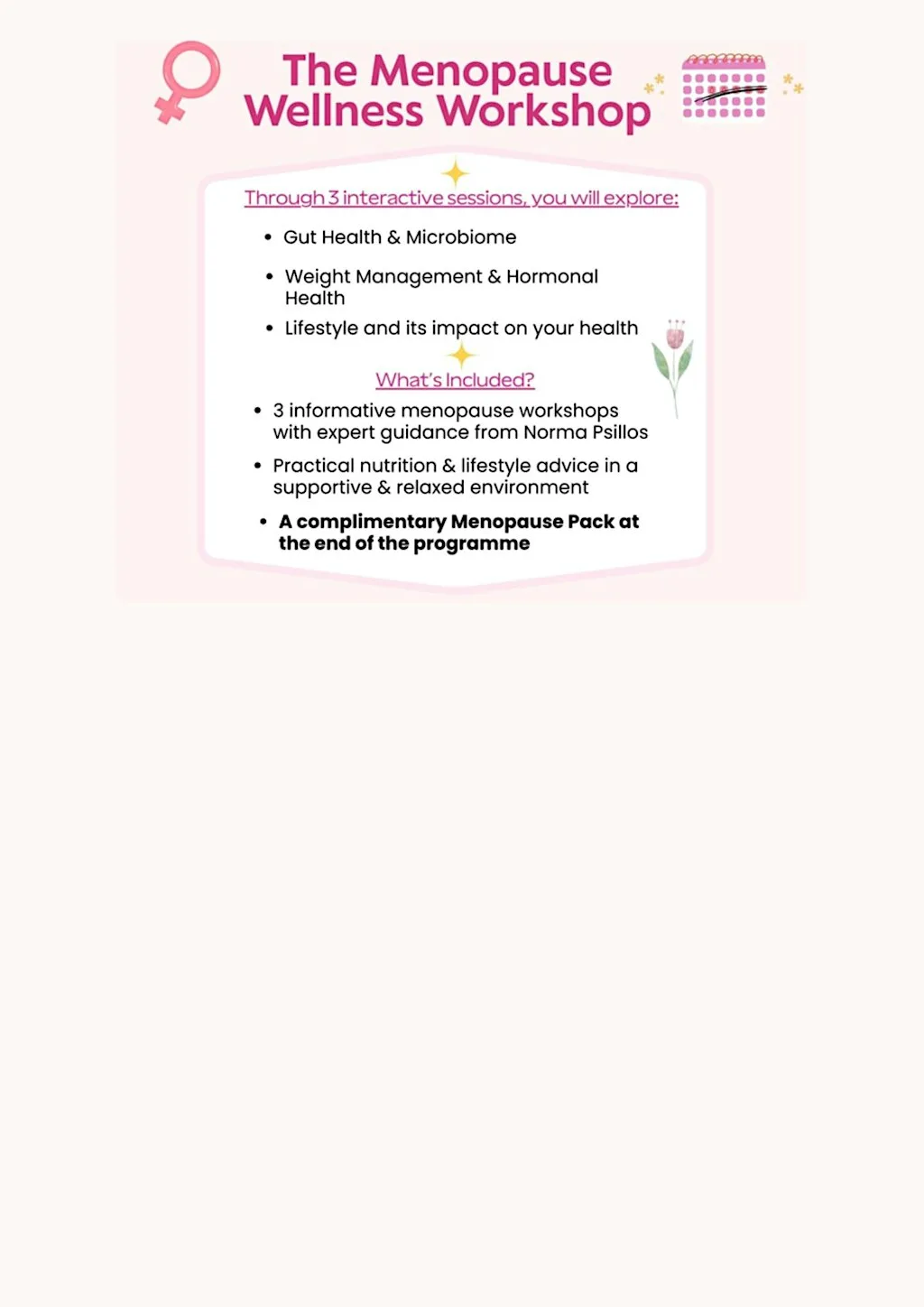 The Menopause Wellness Workshop- November 12th, 19th & 26th