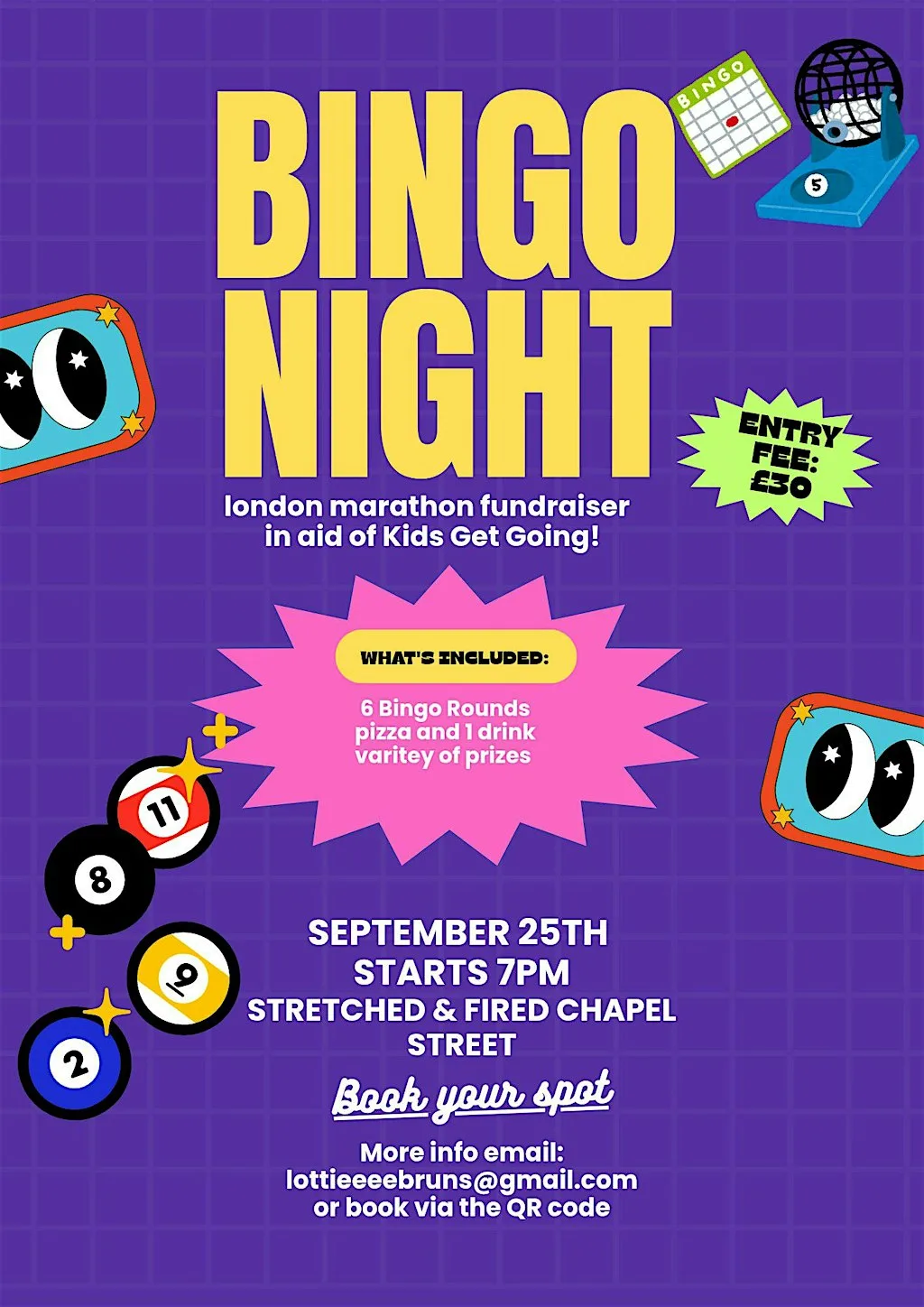 Bingo night fundraiser in aid of Get Kids Going