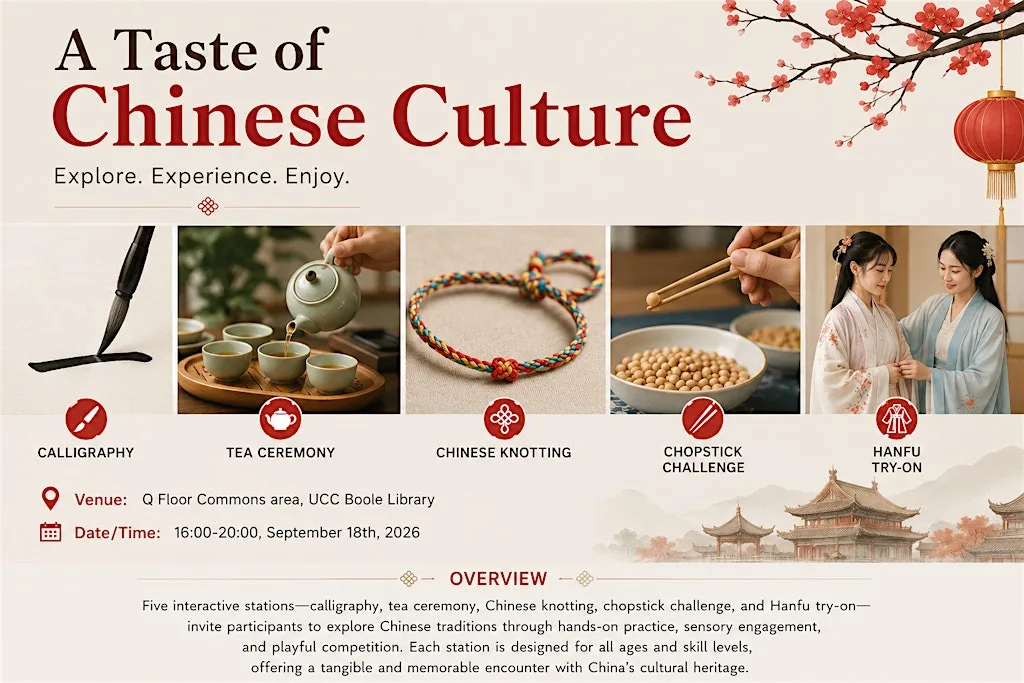 Culture Night 2026 - A Taste of Chinese Culture at UCC Boole Library
