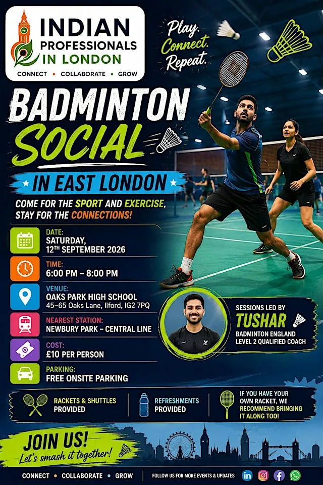 Indian Professionals in London | Badminton Social in East London