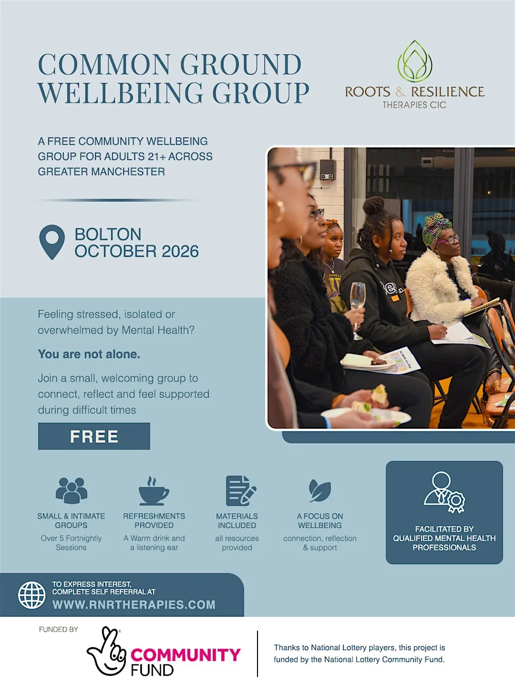 Common Ground: Free Community Wellbeing Groups — Sign Up (Bolton) at Octagon Theatre Bolton