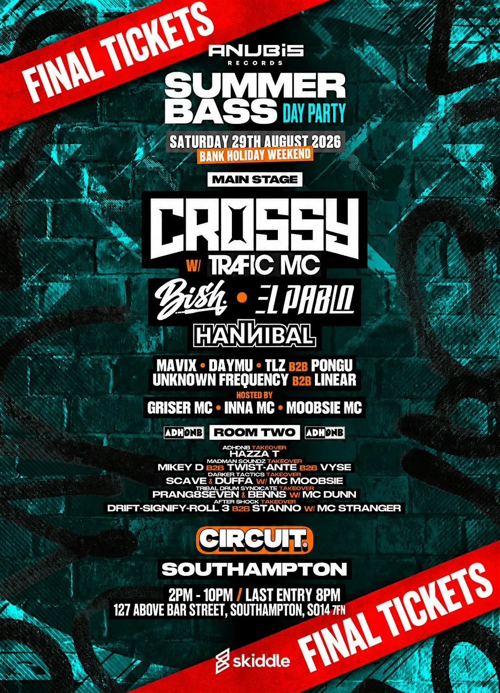 SummerBass: Day Party - Crossy & Traffic Mc, Bish & El Pablo at CIRCUIT Southampton