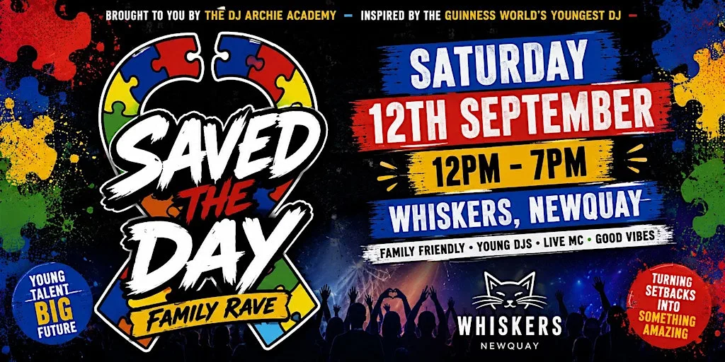 Saved The Day Charity Family Rave for Autism Awareness at Whiskers Newquay