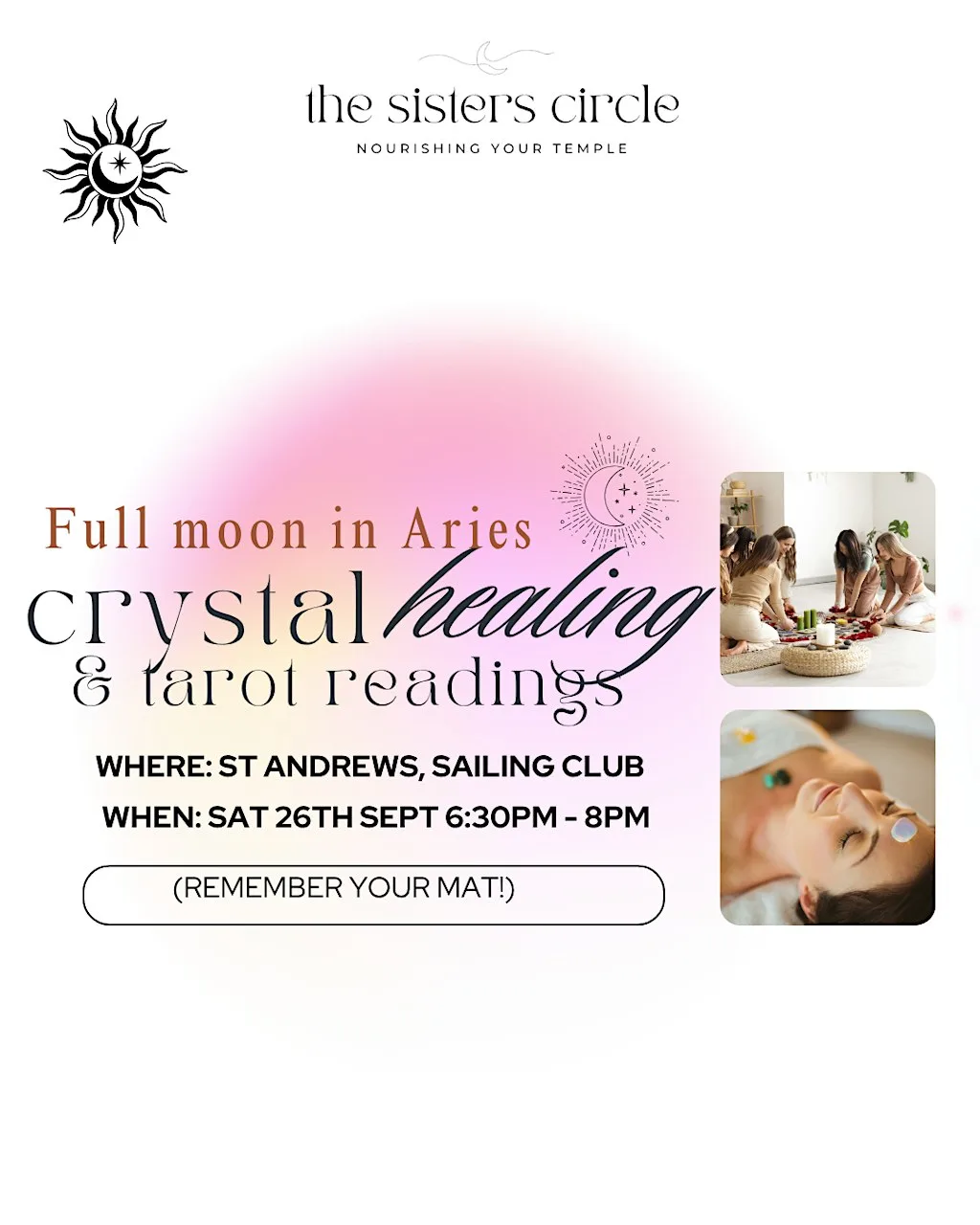 Womens circle - Crystal healing + Tarot readings at St Andrews Sailing Club