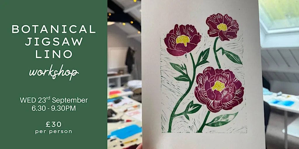 Art Workshop - Jigsaw Botanical Lino - Southampton at Woodmill Coffee Kitchen