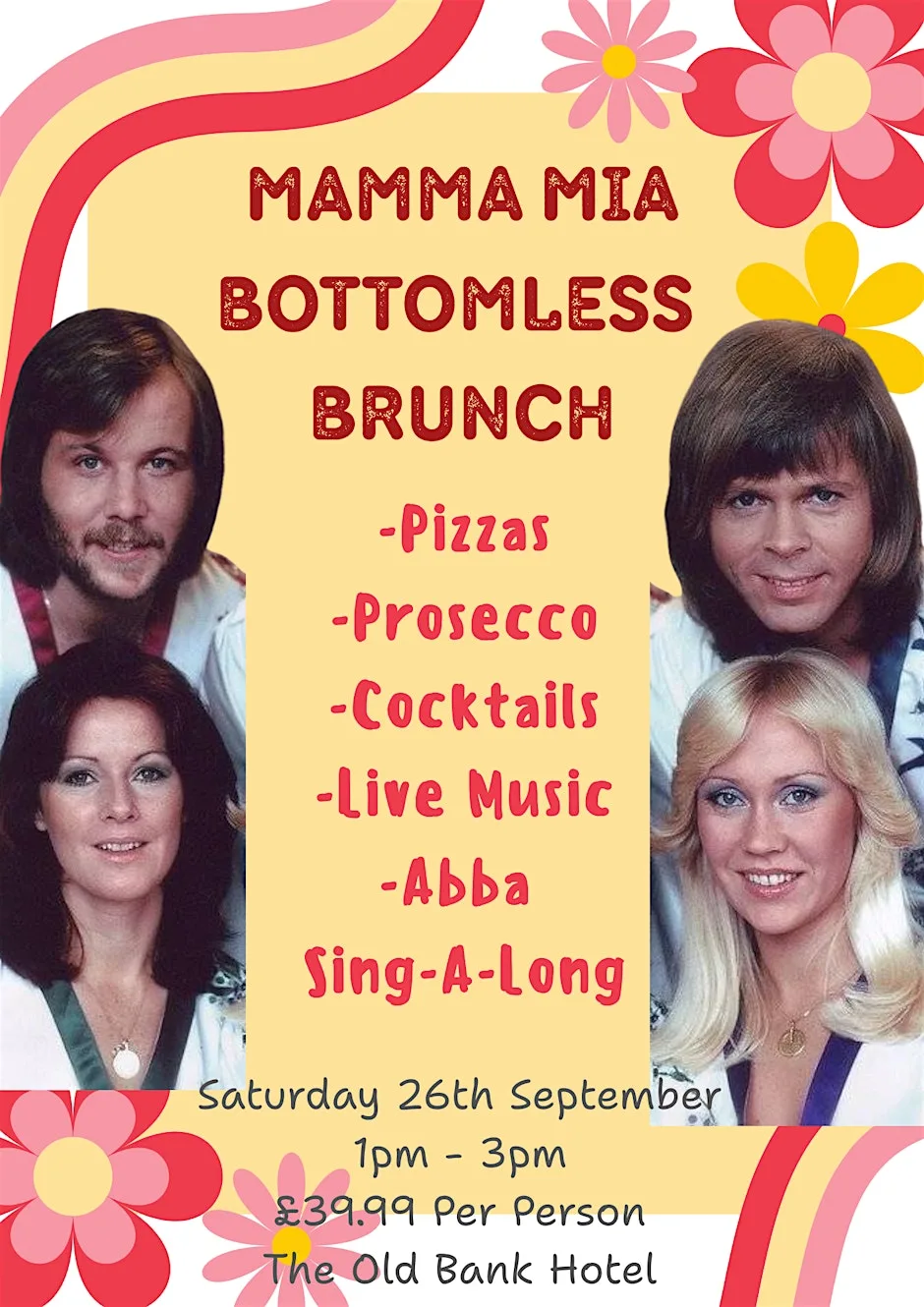 Mamma Mia Bottomless Brunch at The Old Bank Hotel