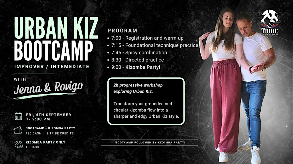 Urban Kiz Workshop & Party with Jenna and Rovigo at The Tribe Dance Academy
