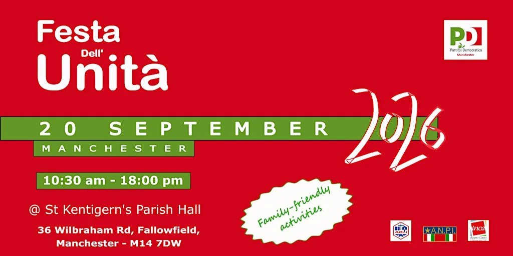 Festa dell’Unità 2026 - Manchester