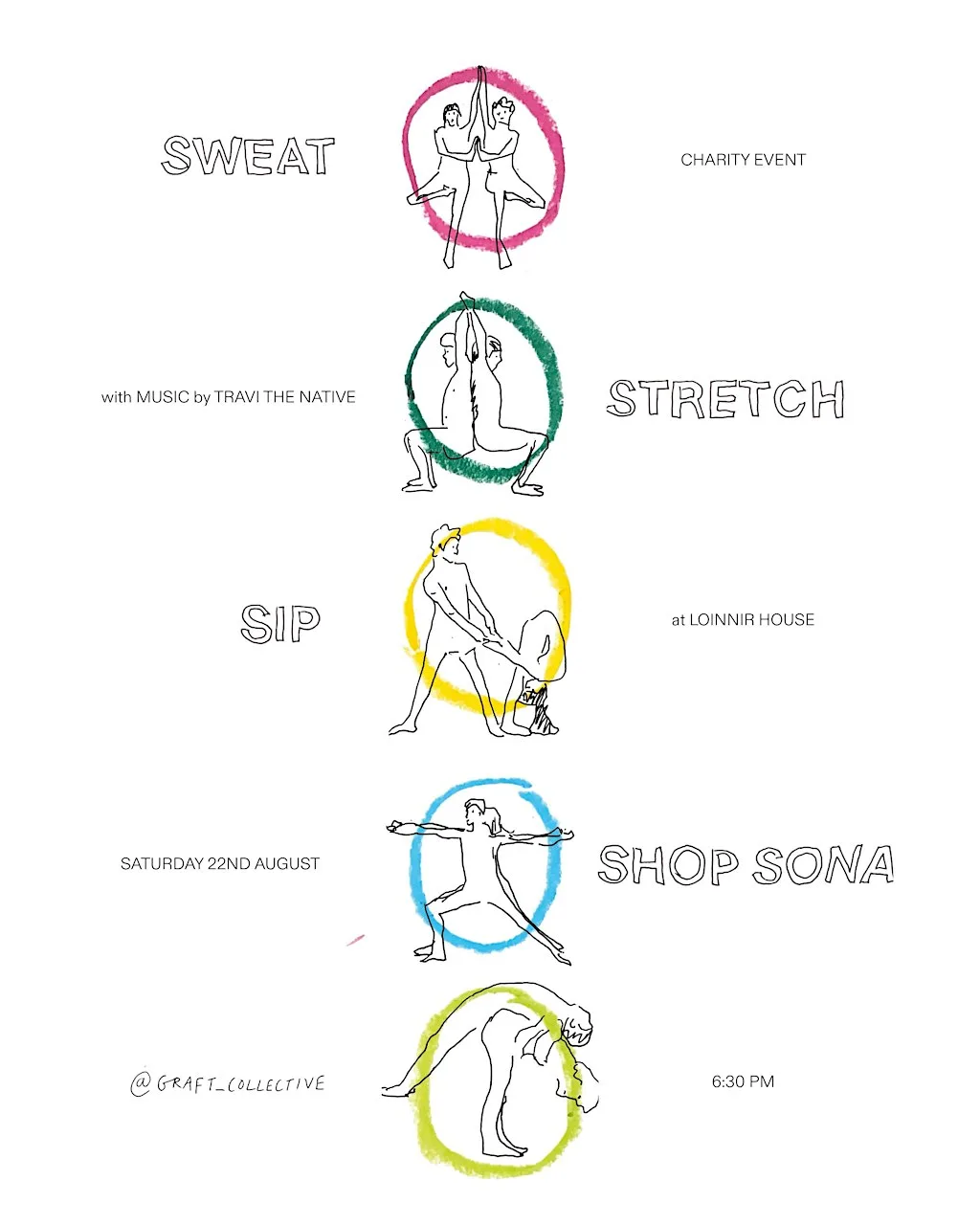 Sweat, Stretch, Sip & Shop