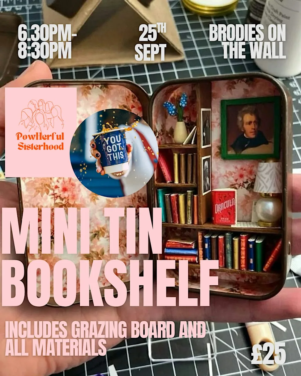 Mini Tin Bookshelf at Brodies Coffee - On The Wall