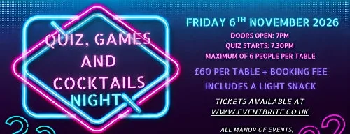 Quiz and Cocktails - Games round included