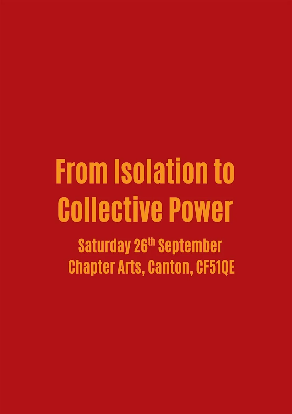CARDIFF TRANSFORMED 2026 (CT26) at Chapter Arts Centre